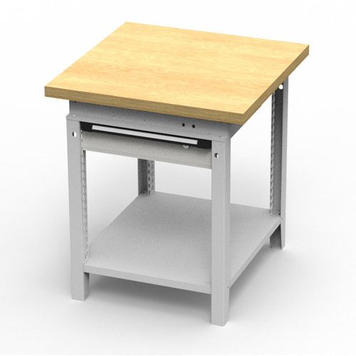 OTTOKIND Werkbank - Arbeitsplatte bündig - 850 x 605 x 750 mm (HxBxT) - Schublade - Ablageboden - lichtgrau