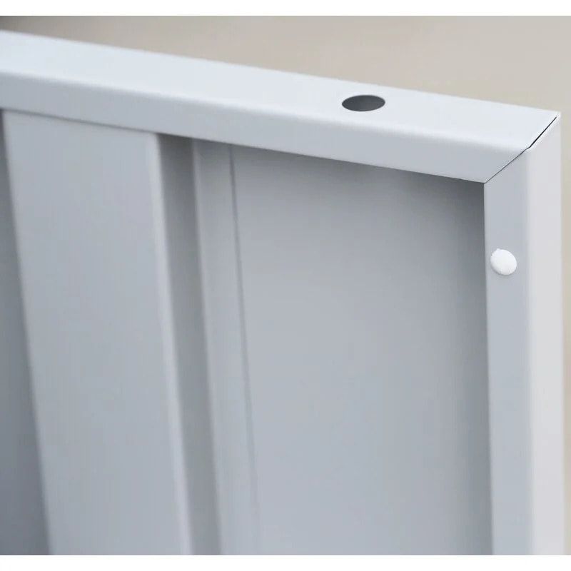 Garderobenschrank, Schließfach-Garderobe, 3 Abteile, 15 Fächer, 1.800 x 1.915 x 500 mm (HxBxT), Abteil 300 mm, Korpus lichtgrau, Front enzianblau