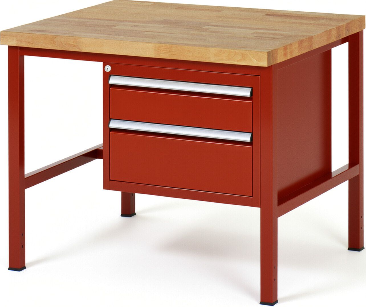 Werkbank - 2 Schubladen - Teilauszug - 150:1 / 210:1 - Höhe 840-1.040 mm - 1.000 x 900 mm - 1.250 kg - Buche - Anthrazitgrau