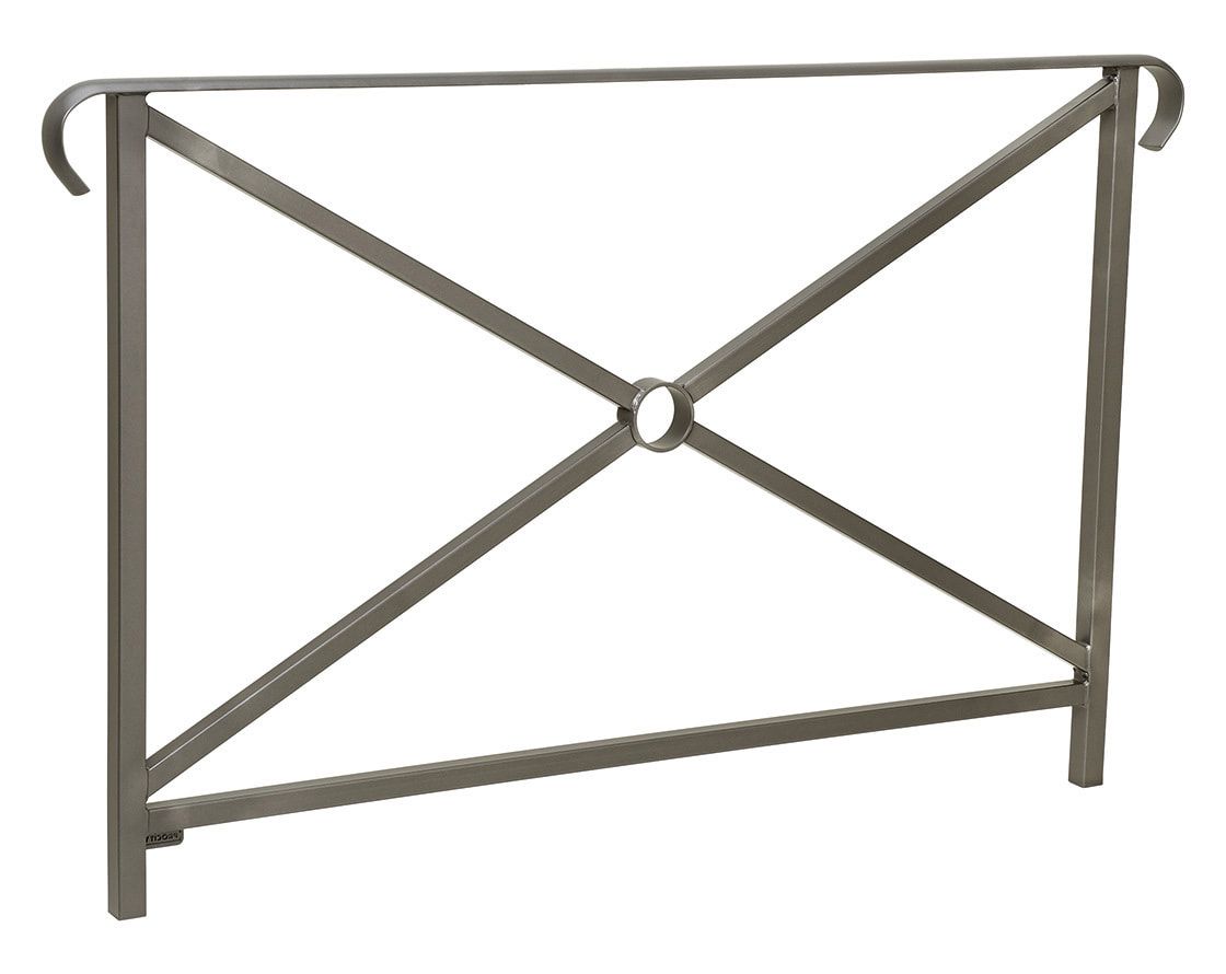 Geländer Kreuz und Kreis - 1.000 x 1.500 mm - flacher Handlauf - Farbe enzianblau - Außengeländer Systemgeländer
