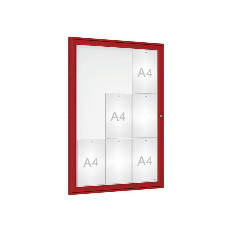 Schaukasten - Einflügeltür - 9xA4 - Hochformat - 1.050 x 750 x 30 mm (HxBxT) - enzianblau - Infokasten - Präsentationsvitrine