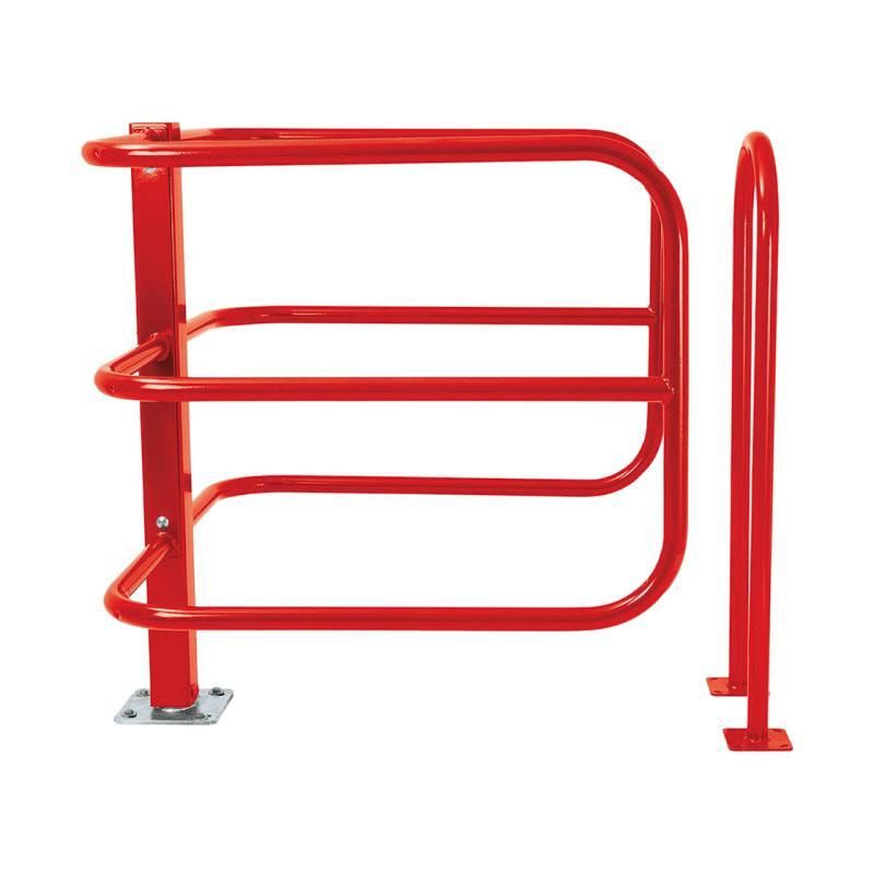 Selektive Schranke, für Fußgänger, Rollstühle und Kinderwagen, Stahlrohr, Sperrbreite 1.275 mm, Farbe enzianblau