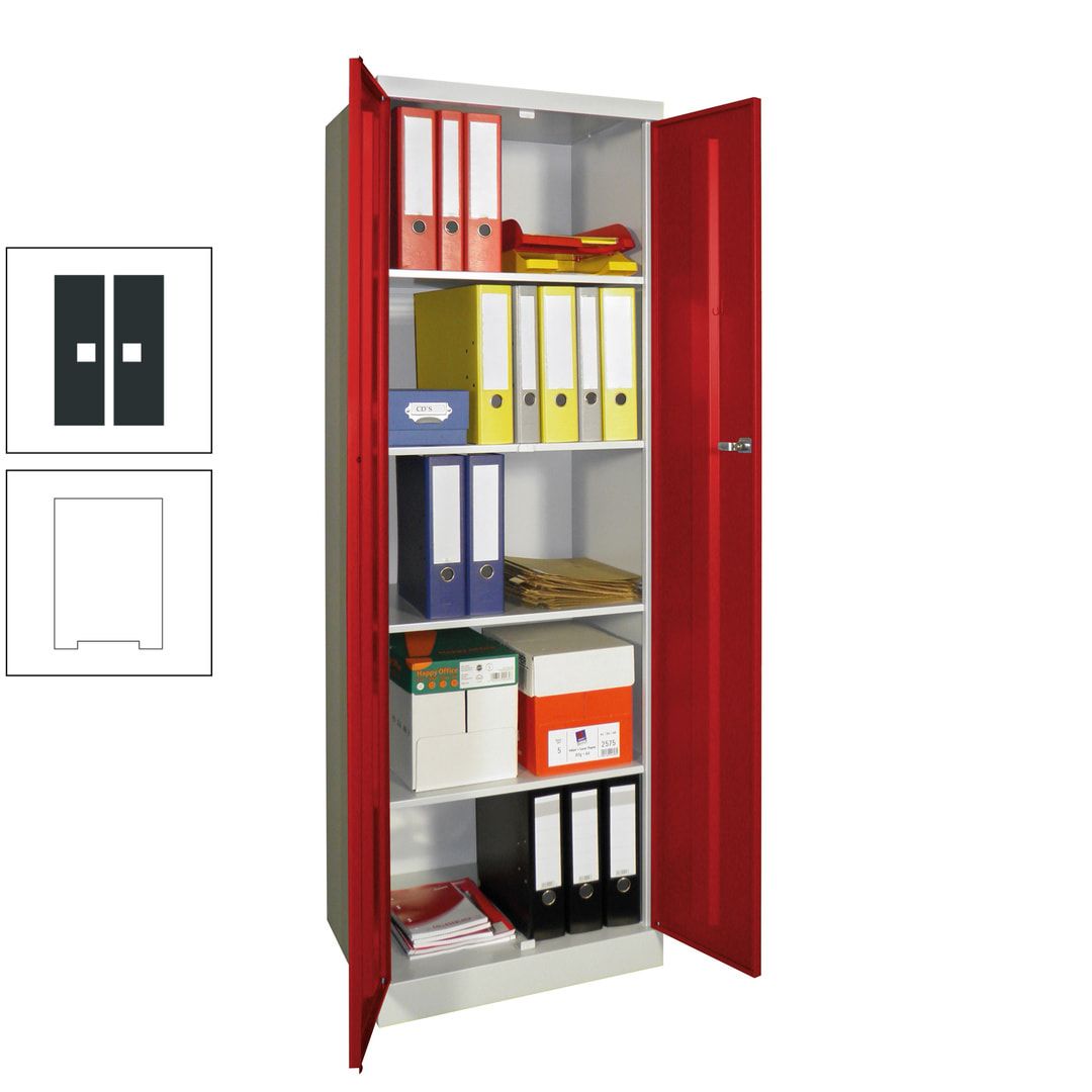 Aktenschrank - Sockel - 4 Böden - 1.800x600x500 mm (HxBxT) - Zylinderschloss - anthrazitgrau