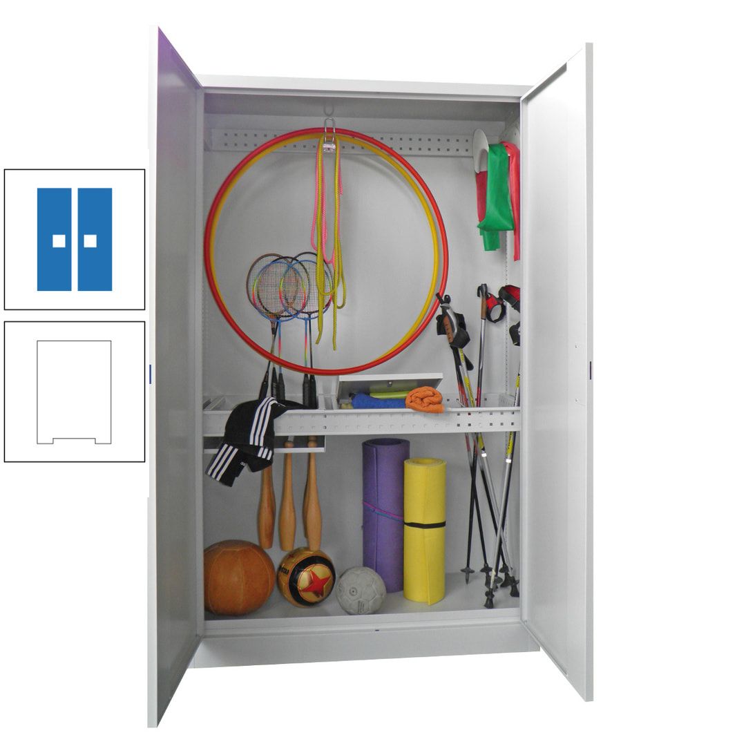 Sportschrank - Vollblechtüren - Variante 1 - 1.950x1.200x500 mm (HxBxT) - anthrazitgrau