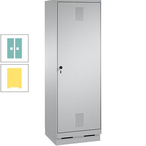 Doppel-Spind, Garderobenschrank, 1 Tür für 2 Abteile a 300 mm, Korpus anthrazitgrau, Türen anthrazitgrau, 1.800 x 600 x 500 mm (HxBxT)