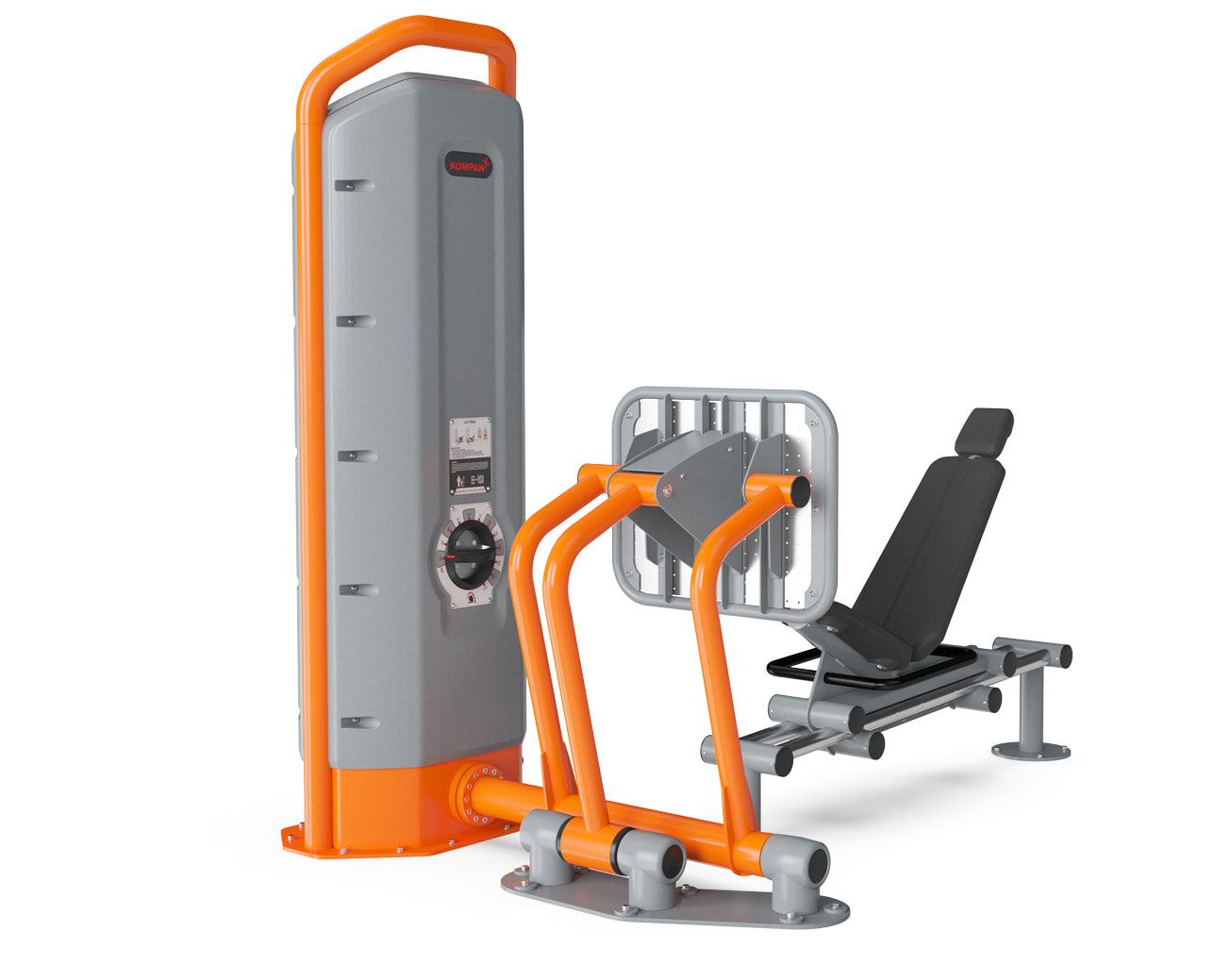 Beinpresse Pro, Hüfte, Knie, Knöchelmuskulatur, anpassbar, geschlossenes Gehäuse, ergonomisch, multifunktional 2.140 x 2.360 x 1.620 mm (HxBxT, Orange