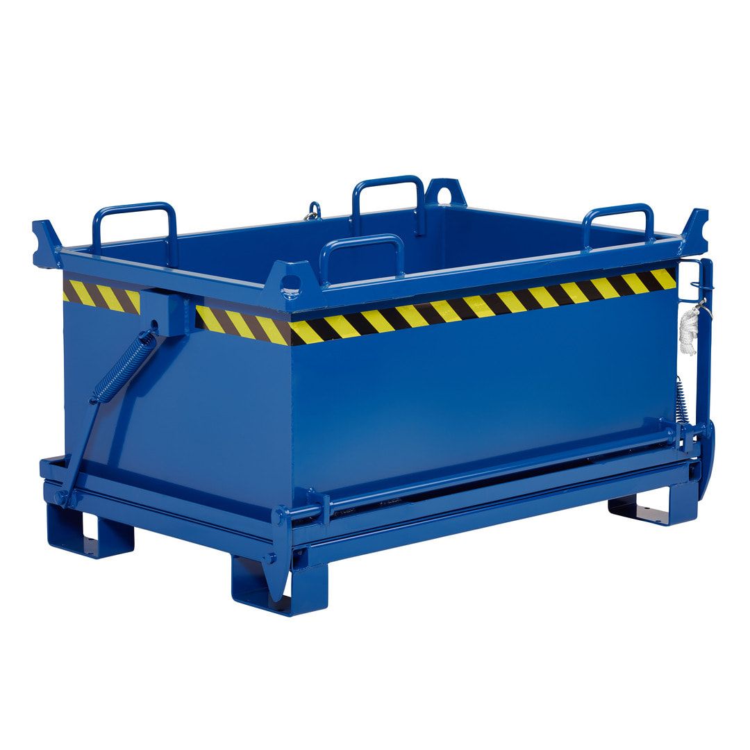 Klappbodenbehälter - 1.000 l Volumen - Traglast 1.250 kg - 2-fach stapelbar - kranbar - enzianblau
