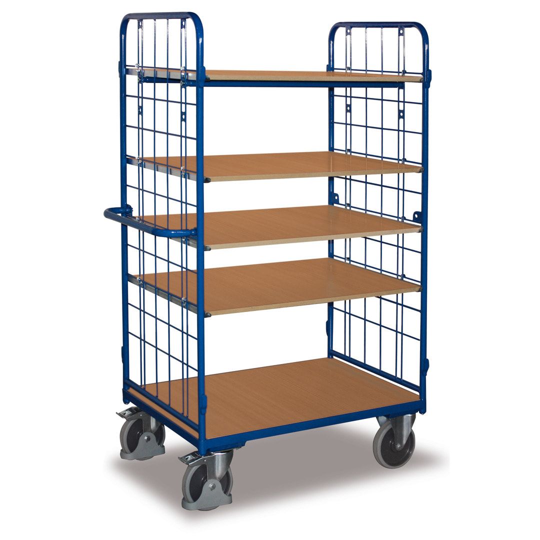 Etagenwagen - 2 Wände - 4 Etagen - (BxT) 500 x 850 mm - Traglast 400 kg
