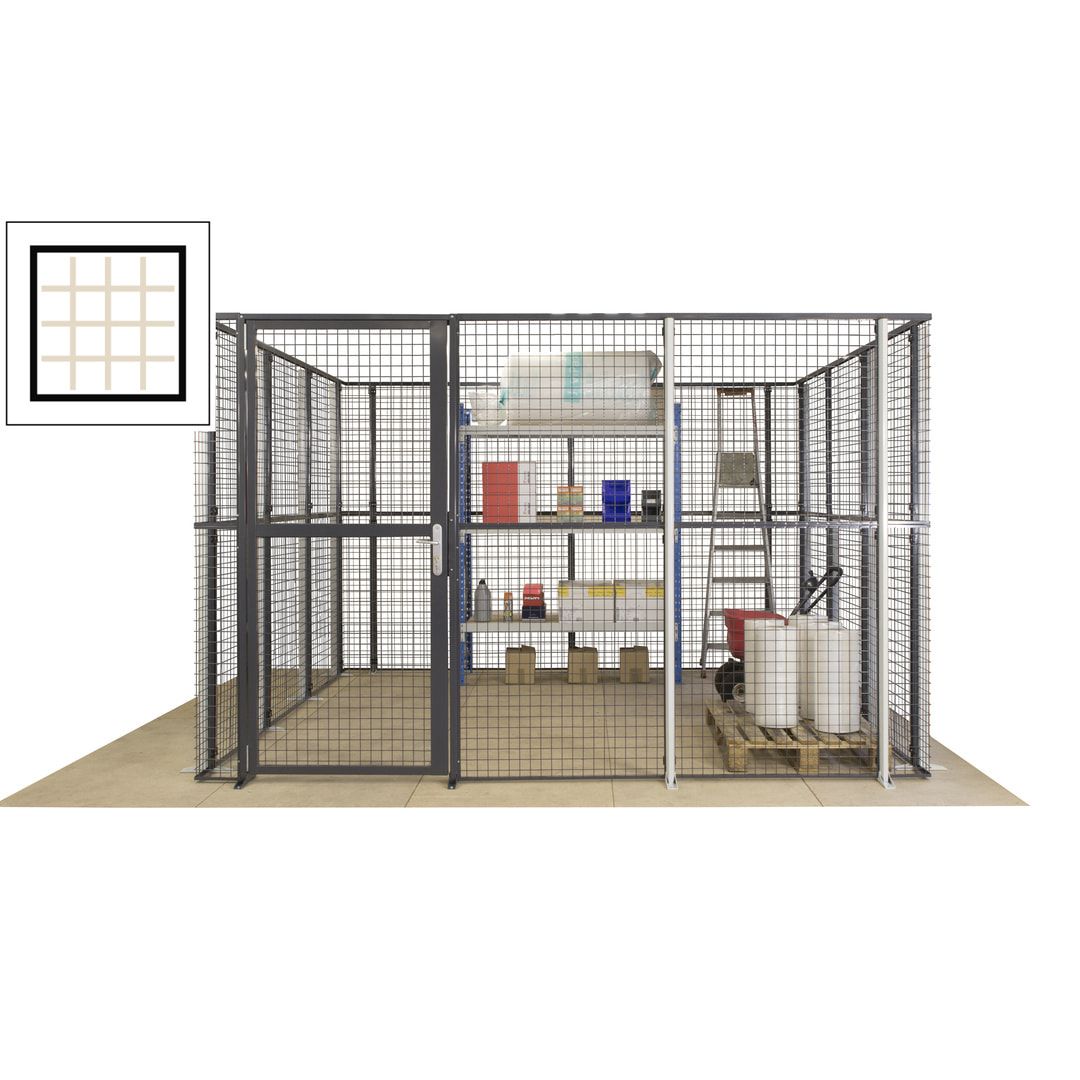 Maschinen Schutzgitter - Hallentrennwand - Sicherheitszaun - Tür - 108 m - 2.200 x 33.400 x 21.400 mm (HxBxT) - enzianblau