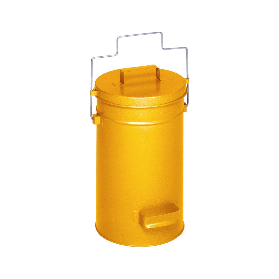 Abfalleimer - Sicherheitsbehälter - rund - Volumen 15 l - 520 x 270 x 270 mm (HxBxT) - Edelstahl