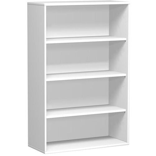 Büroregal, 4 Ordnerhöhen, Metallsockel/Standfüße, Dreischicht-Feinspan, 3 Einlegeböden, 1.536 x 1.000 x 425 mm (HxBxT), Dekor Ahorn