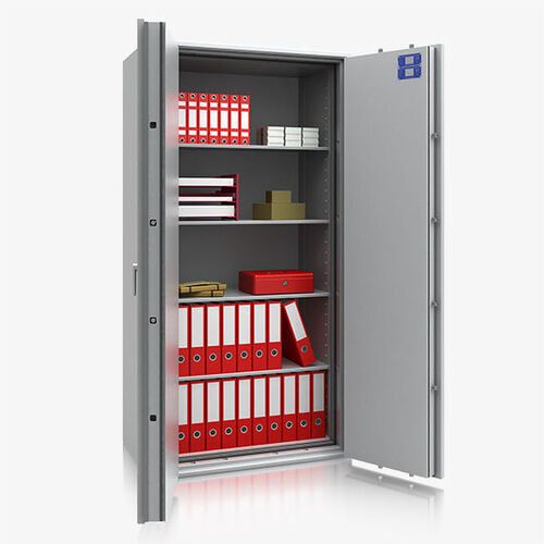 Dokumententresor, Geldschrank, Safe, VdS Klasse 1, 60 Minuten feuerfest, Türen 2-flügelig, 1 Fachboden, 901 x 975 x 459 mm (HxBxT), lichtgrau