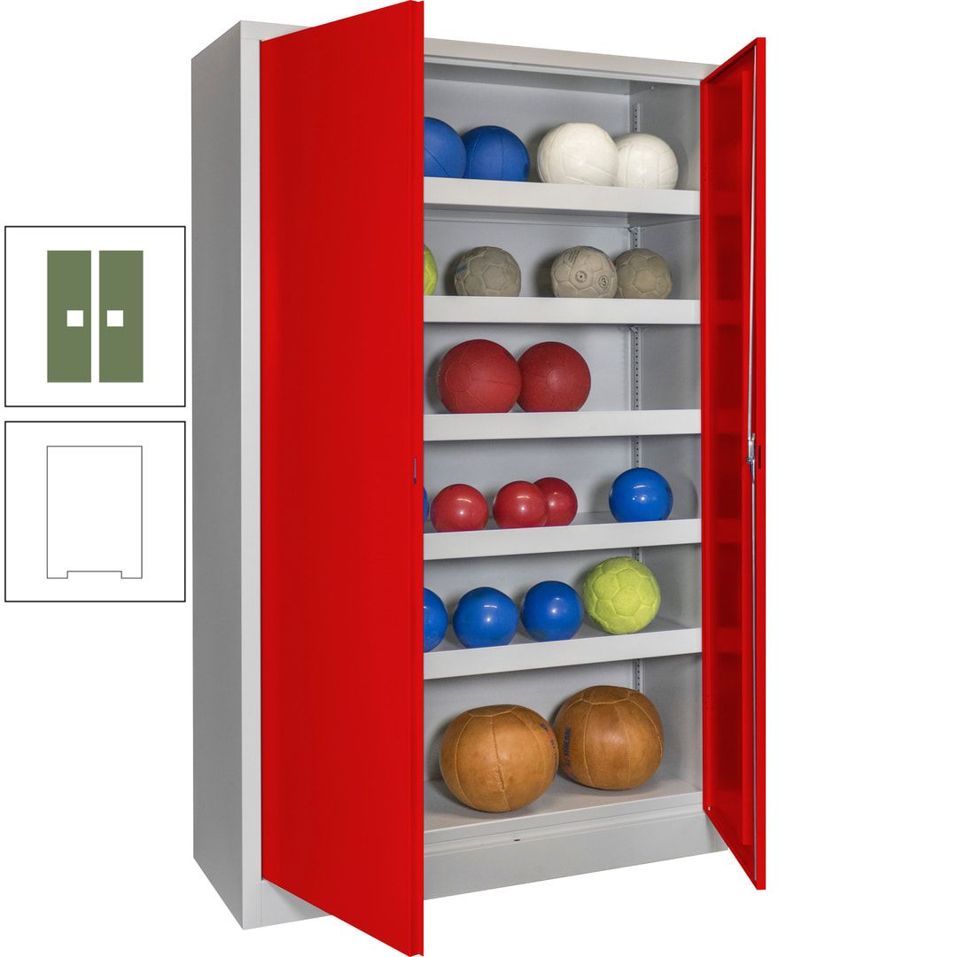 Ballschrank - Vollblechtüren - 5 Böden - 1.950x1.200x500 mm (HxBxT) - anthrazitgrau