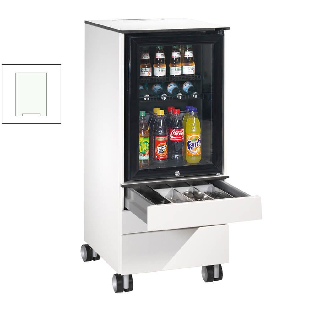 Kühlschrank Caddy, Konferenzboy, Minibar für Besprechungsraum, Servicewagen, 230 V, 3 Schubladen, Farbe schwarzgrau ,1.157 x 500 x 600 mm (HxBxT)