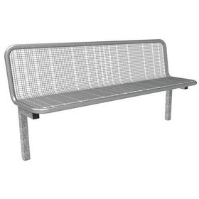 Parkbank, Drahtgitterbank zum Einbetonieren, thermoisoliert, Selbstreinigung, mit Rückenlehne, 874 x 1.795 x 430 mm (HxBxT), weißaluminium
