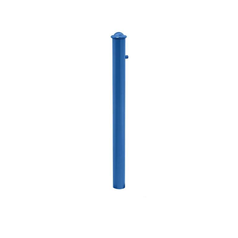 Herausnehmbarer Pfosten mit Helmkopf und Dreikantschloss - 76 x 885 mm (DxH) - Farbe enzianblau