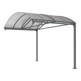Erweiterung für Fahrradunterstand, Fahrradüberdachung, Unterstand, 5 Zweiräder, Regenrinne, 3.010 x 2.500 x 4.160 mm (HxBxT), Farbe wählbar