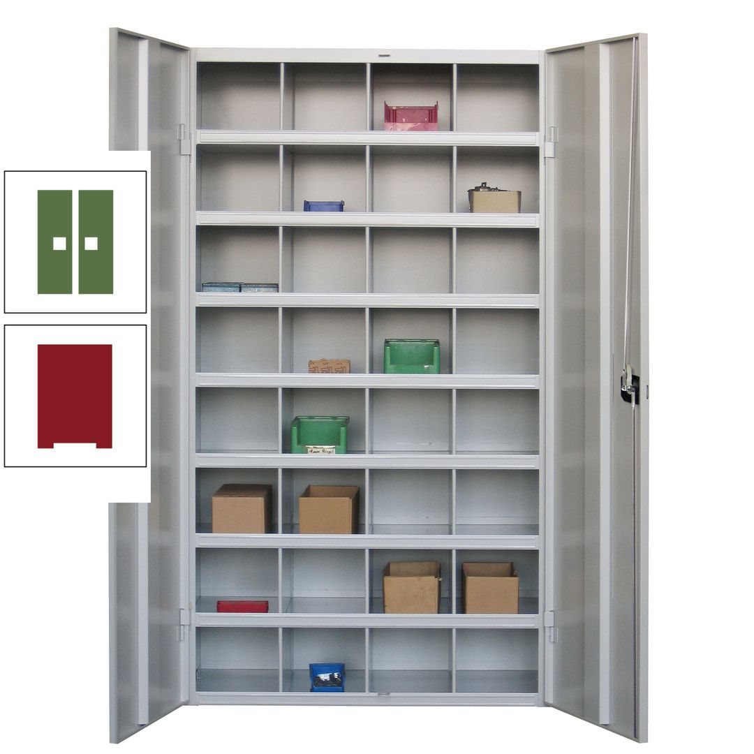 Fächerschrank - Sortierstation - Büroschrank - 32 Fächer - 1.800 x 1.000 x 530 mm (HxBxT) - Materialschrank - anthrazitgrau