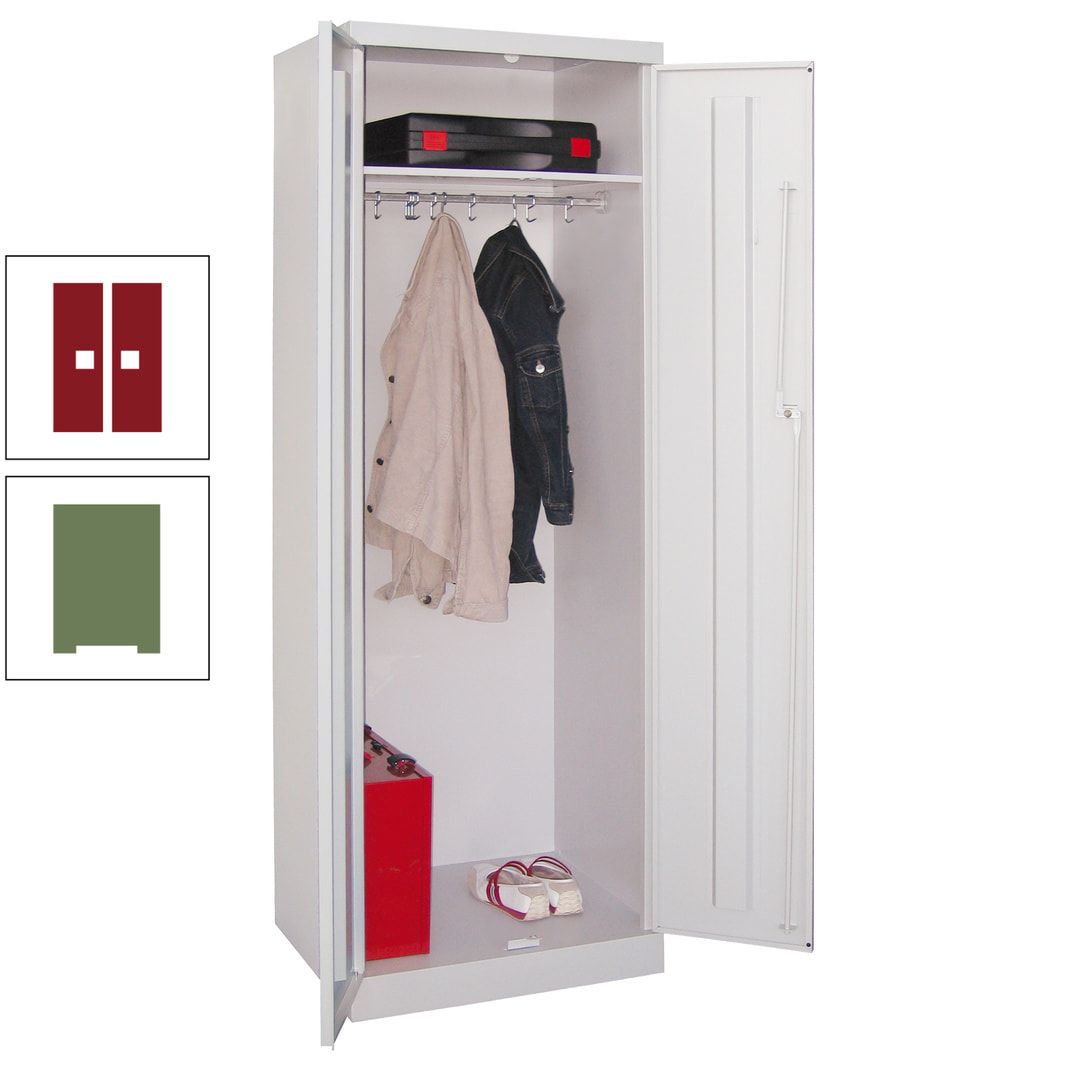 Garderobenschrank - 1 Fachboden - Kleiderstange - 1.800x600x500 mm (HxBxT) - Zylinderschloss - anthrazitgrau