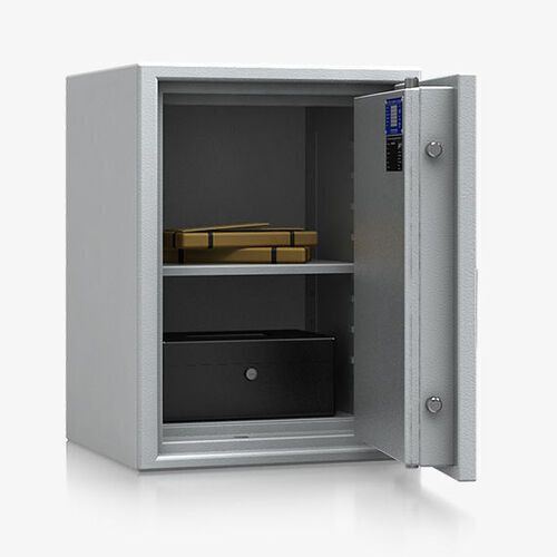 Dokumententresor, Geldschrank, Safe, VdS Klasse 1, 60 Minuten feuerfest, Türen 1-flügelig, Höhe wählbar, 463 x 440 mm (BxT), Farbe lichtgrau