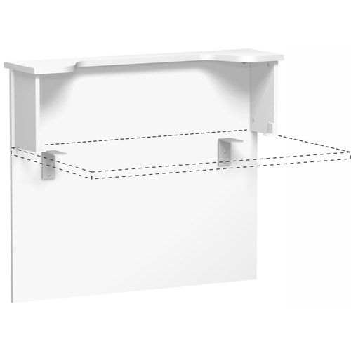Anbau Thekenelement, Anbaumodul, Monitorausschnitt, 25 mm Dreischicht-Feinspan, 1.025 x 1.200 x 300 mm (HxBxT), Dekor Ahorn