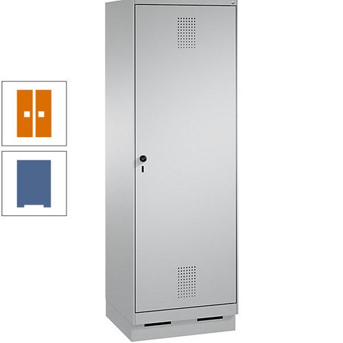 Doppel-Spind, Garderobenschrank, 1 Tür für 2 Abteile a 300 mm, Korpus anthrazitgrau, Türen anthrazitgrau, 1.800 x 600 x 500 mm (HxBxT)