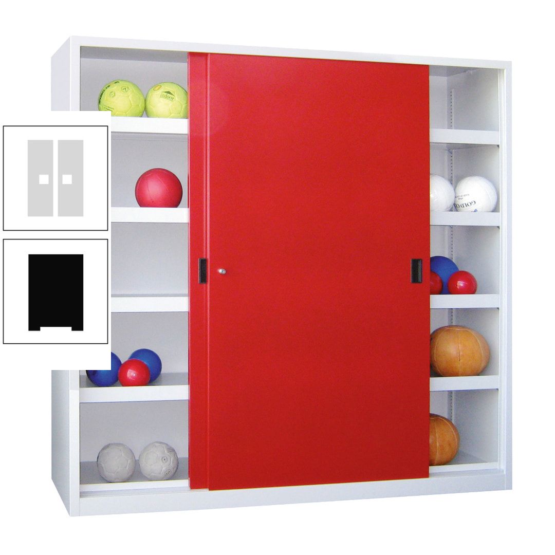 Ballschrank - Schiebetüren - Trennwand - 8 Böden - 1.950x1.500x600 mm (HxBxT) - anthrazitgrau