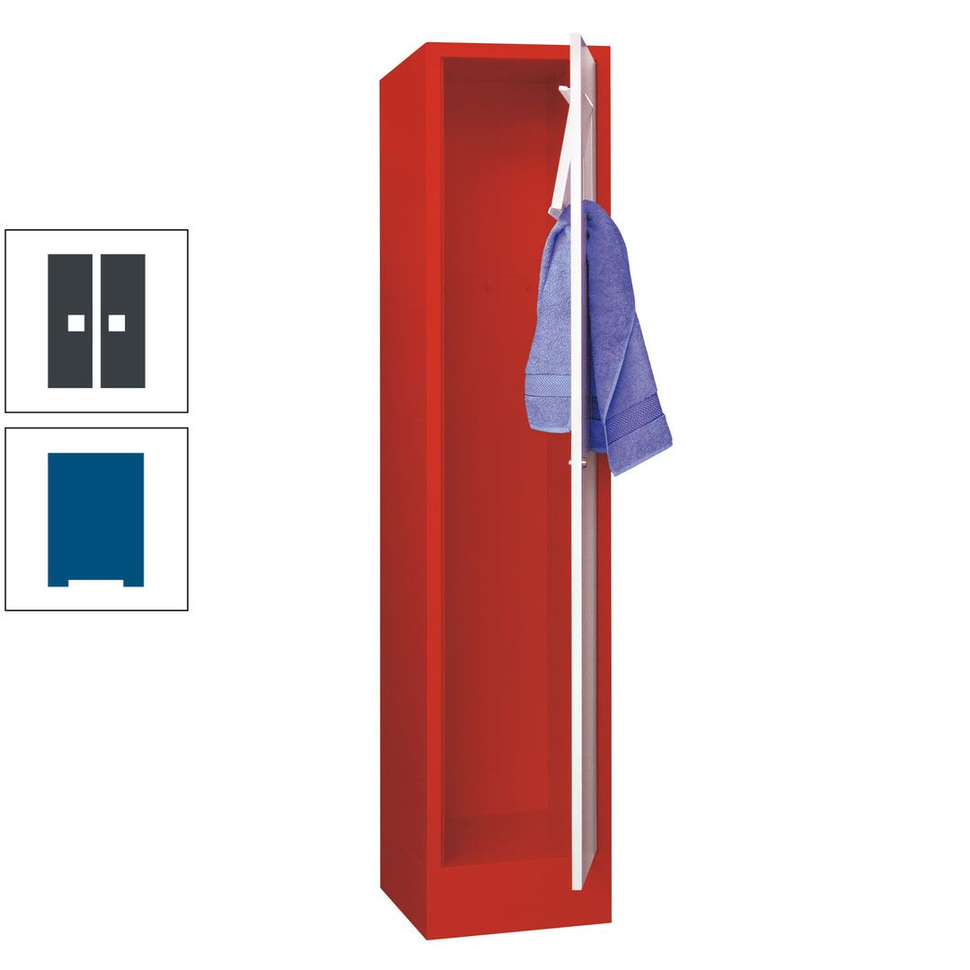 Wäschesammelschrank - 1.850 x 400 x 500 mm (HxBxT) - Sockel - Drehriegel - anthrazitgrau