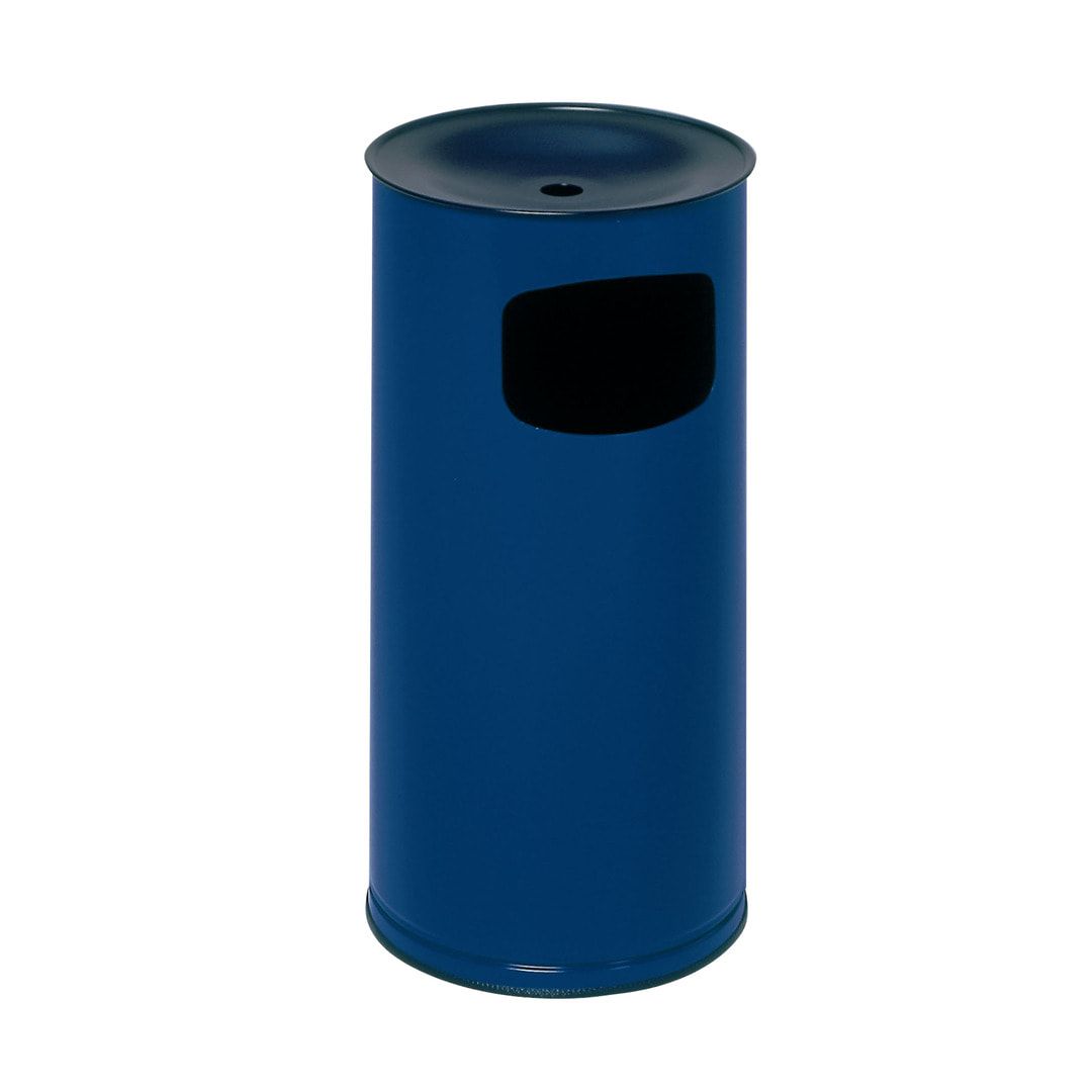 Abfallsammler - schwarzer Ascheraufsatz - rund - Volumen 44 l - 710 x 355 x 355 mm (HxBxT) - Edelstahl