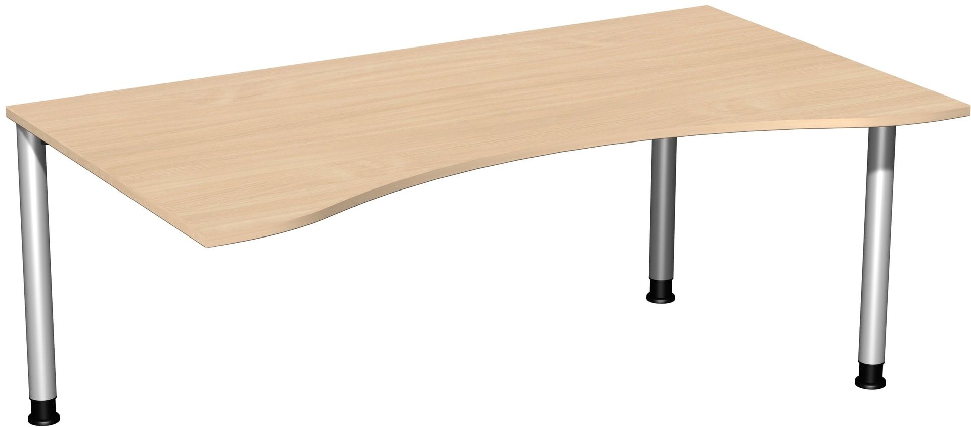 Ergo-Schreibtisch - 4-Fuß Flex - Bürotisch - Höhe 680-800 mm - 1.600 x 1.000 mm (BxT) - Gestell anthrazit - Ahorn