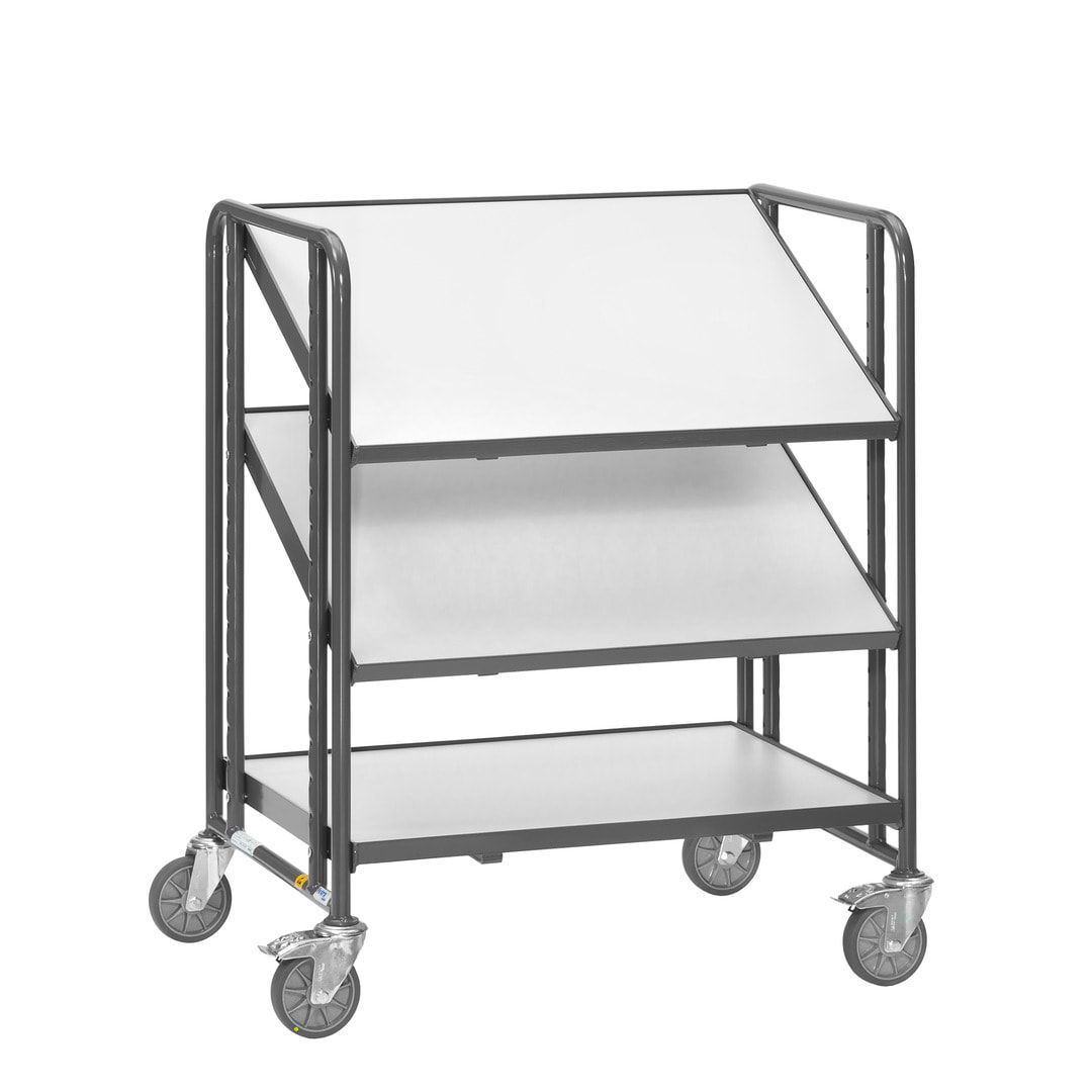 Fetra - ESD-Eurokastenwagen mit Etagenrahmen - Tragkraft 250 kg - 1.101 x 935 x 666 mm (HxBxT) - 3 Etagen