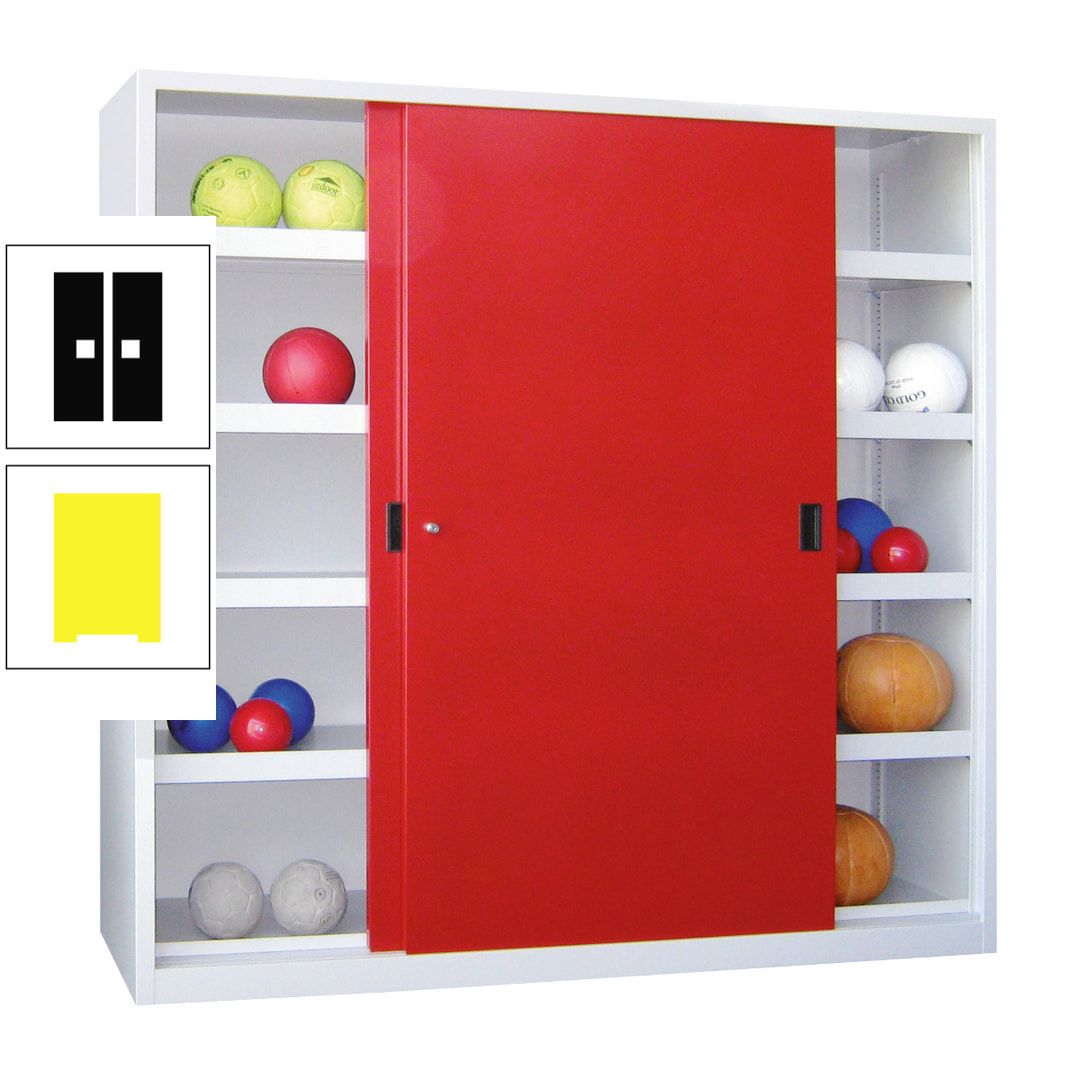 Ballschrank - Schiebetüren - Trennwand - 8 Böden - 1.950x1.500x600 mm (HxBxT) - anthrazitgrau