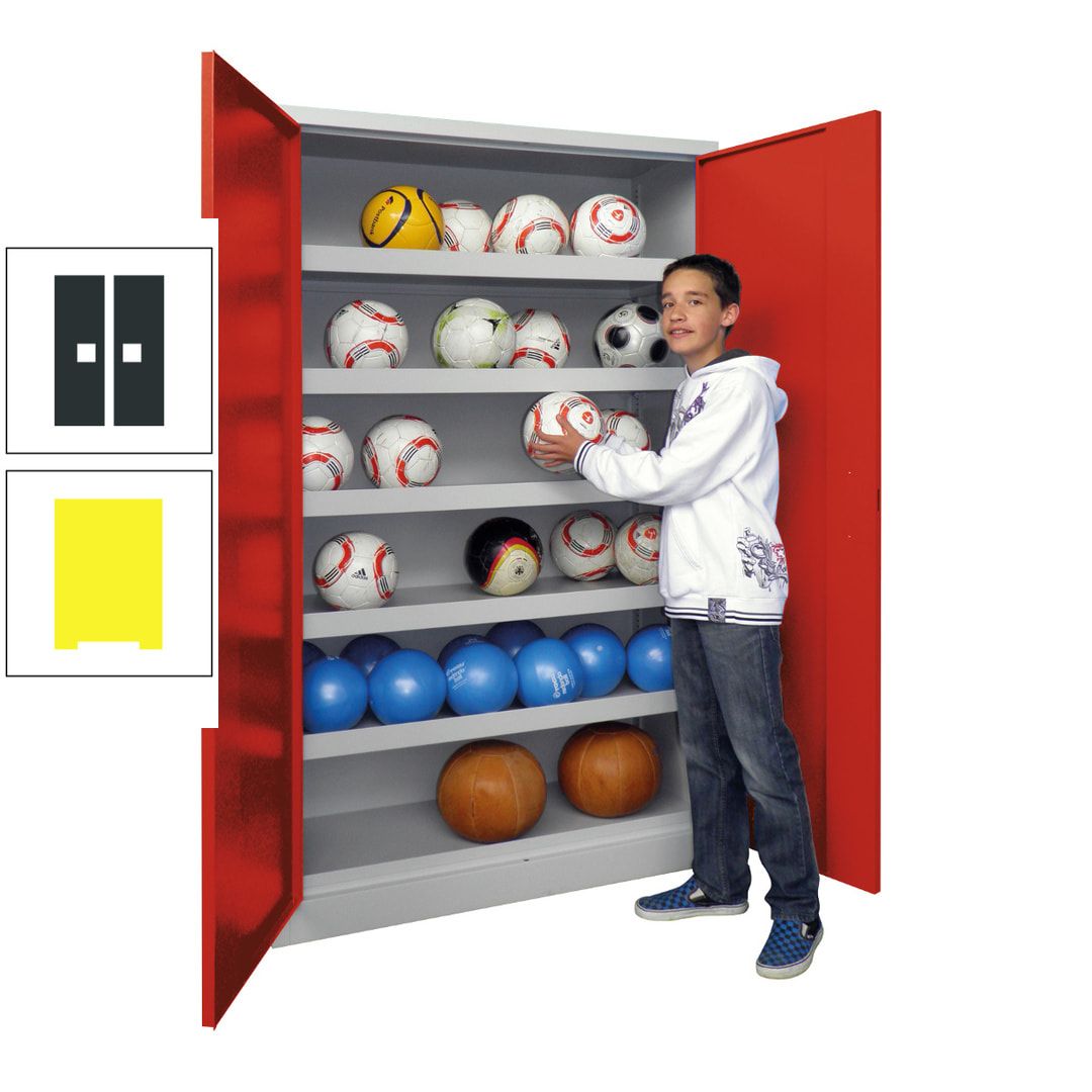 Ballschrank - Vollblechtüren - 5 Böden - 1.950x1.500x500 mm (HxBxT) - anthrazitgrau